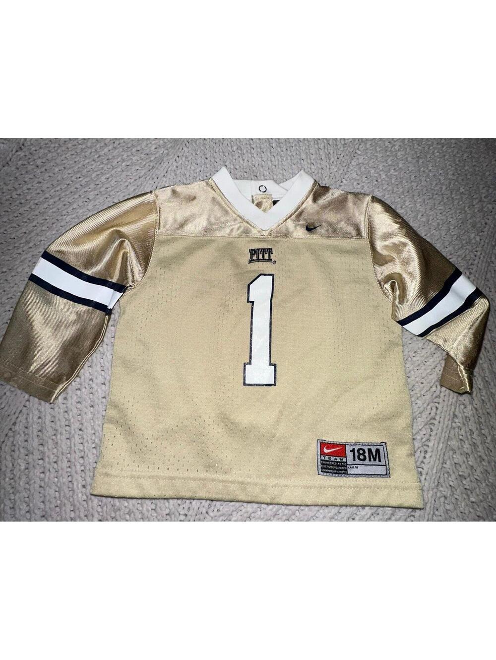 Vintage Nike Pittsburgh Panthers Infant Jersey #1 Gold 18 Months NCAA Team Pitt